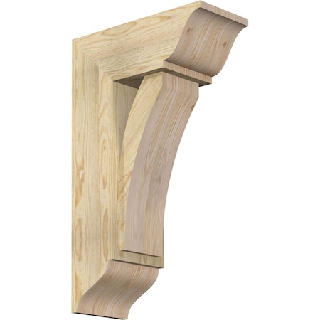 Ekena Millwork Thorton Traditional Rough Sawn Bracket w/ Offset Brace, Douglas Fir, 8"W x 18"D x 30"H BKT0806X18X30THR01RDF
